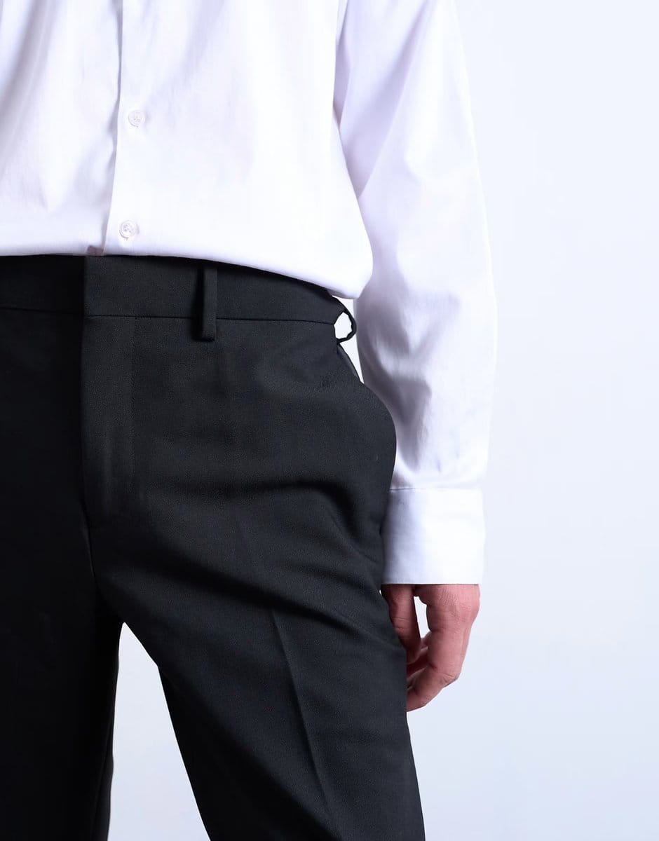 ASOS Topman slim tux suit trousers in black - 4