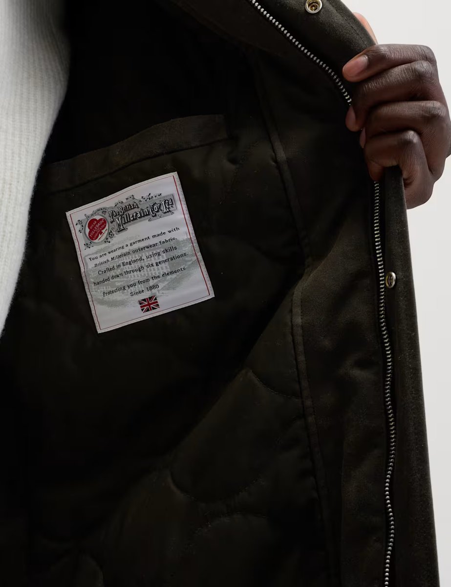 Marks & Spencer M&S Pure Cotton Wax Jacket Dark Khaki - 4