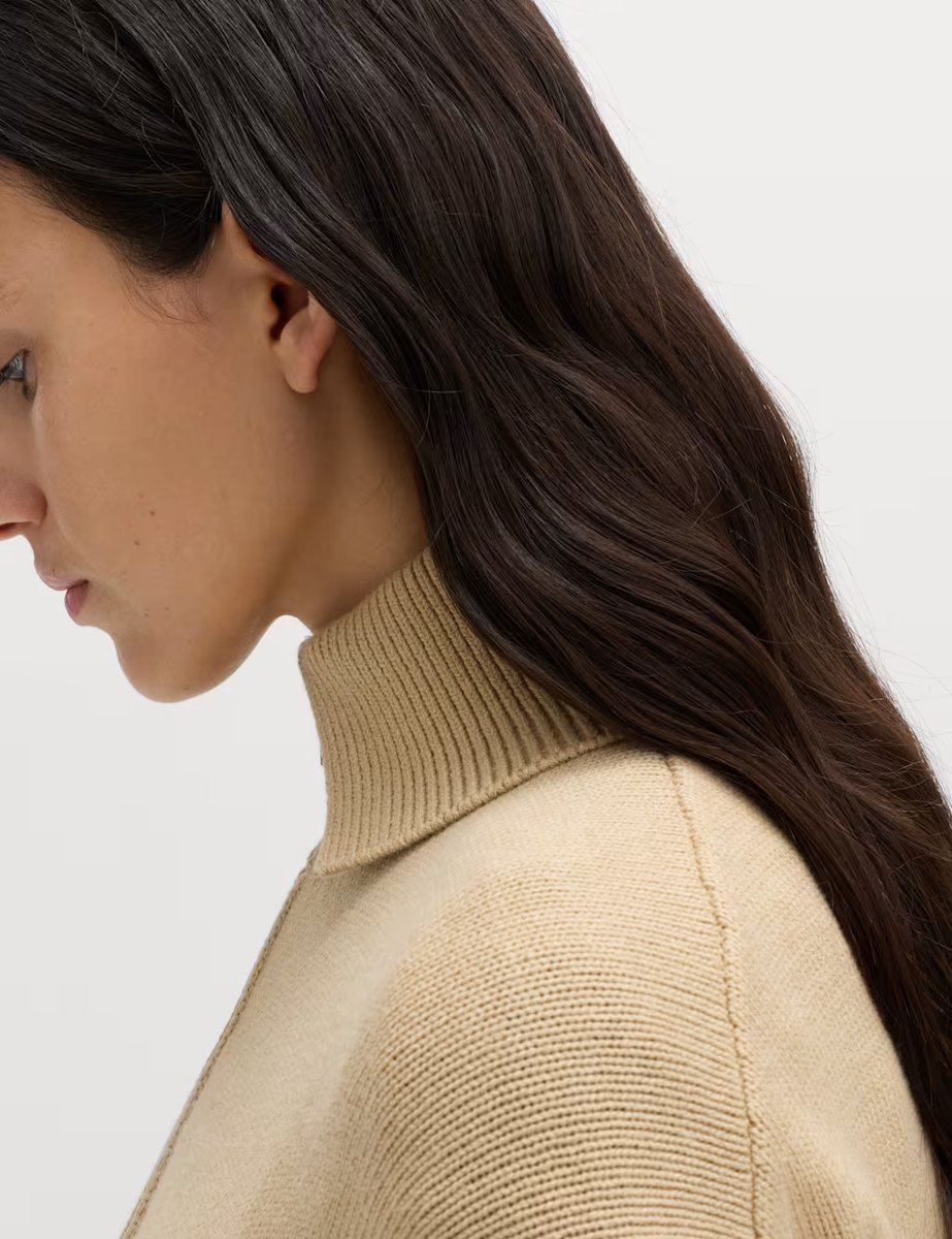 Marks & Spencer M&S Cotton Rich Pocket Detail Collared Knitted Jacket Sandstone - 4