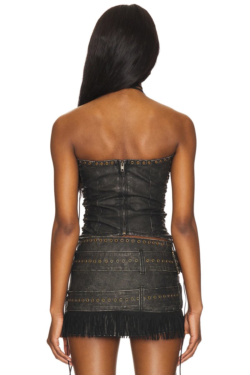 revolve Longline Lace Up Halter Corset - 4