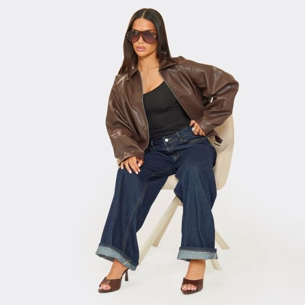 EGO Rowan Peep Toe Heeled Mule In Brown Faux Leather, Women's Size UK 3 - 2