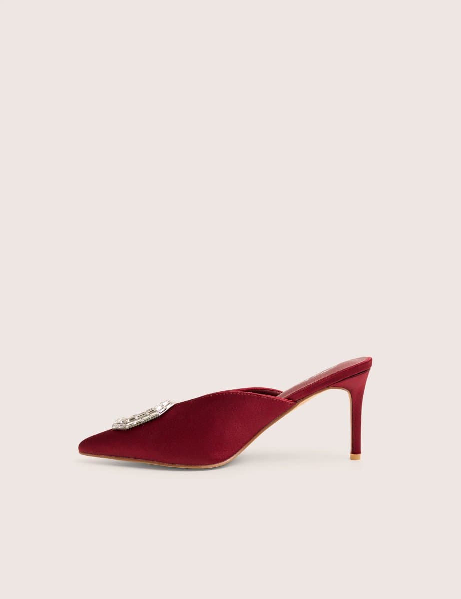 Public Desire Public Desire UK Classique Burgundy Heeled Mule Shoes