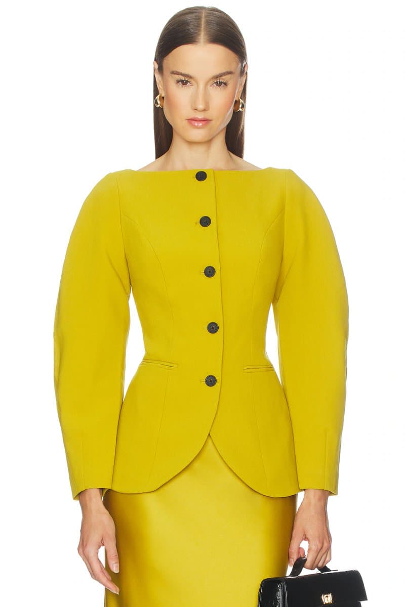 revolve Revolve Artemis Blazer with Long Sleeves in Hot Mustard