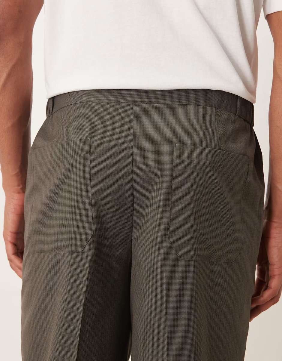 ASOS ASOS DESIGN wide suit trouser in light brown - 4