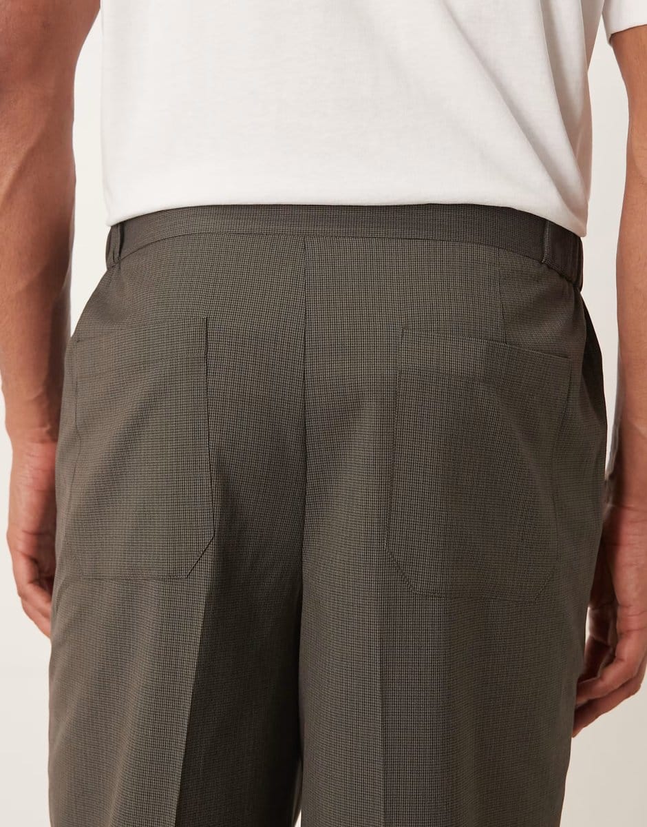 ASOS ASOS DESIGN wide suit trouser in light brown - 4