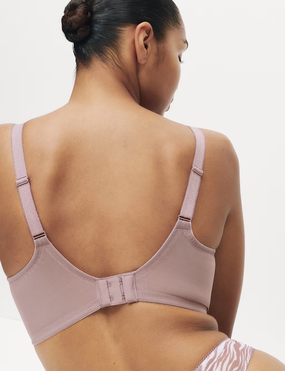 Marks & Spencer M&S Printed Mesh Wired Extra Support Bra (F+) Praline - 4