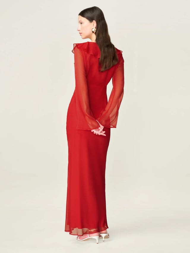 OMNES Yvette Dress in Barbados Cherry - 2