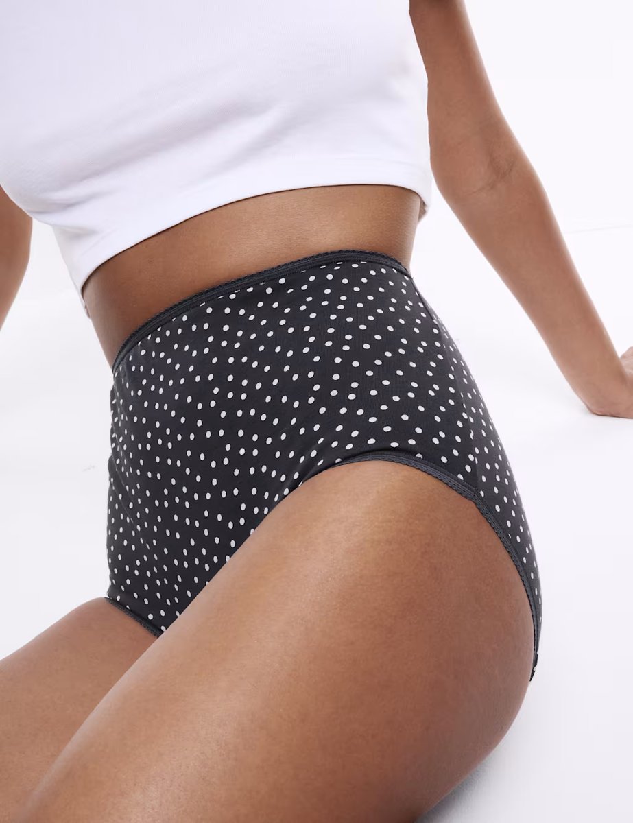 Marks & Spencer M&S 5pk Pure Cotton Printed Full Briefs Ivory Mix - 3