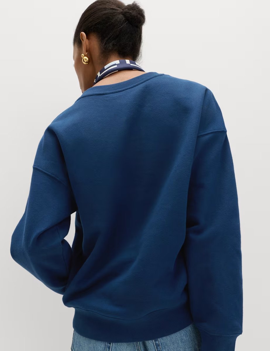 Marks & Spencer M&S Cotton Rich Graphic Long Sleeve Sweatshirt Dark Marine - 3