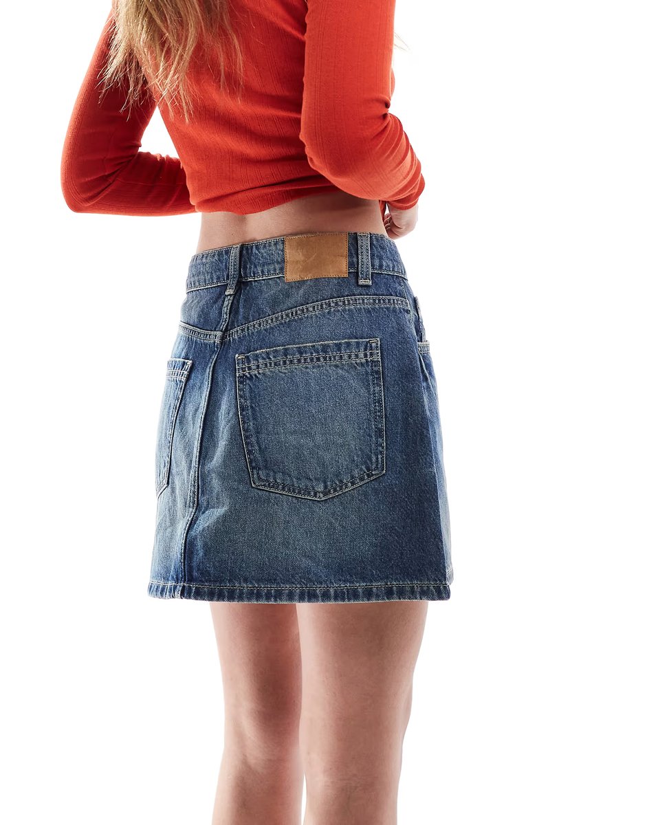 ASOS Cotton On mini denim skirt in blue dusk - 2