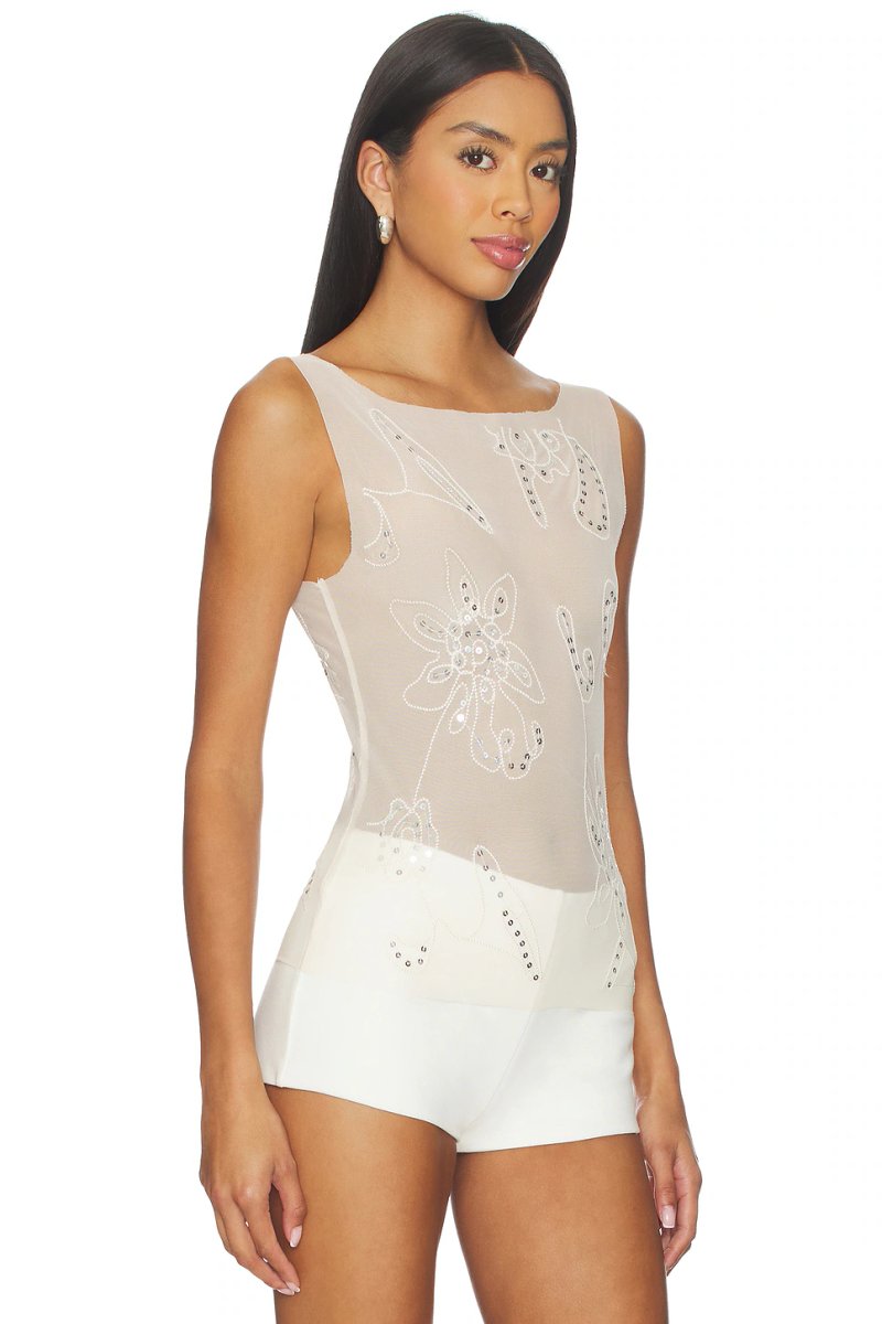 revolve Sequin Double Layered Tank Top - 2