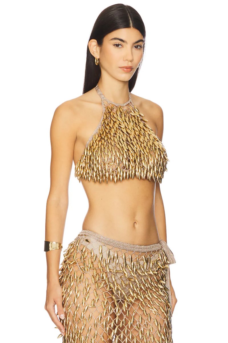 revolve Adora Hand Crochet Beaded Halter Top - 2