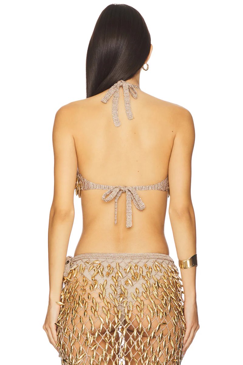 revolve Adora Hand Crochet Beaded Halter Top - 3