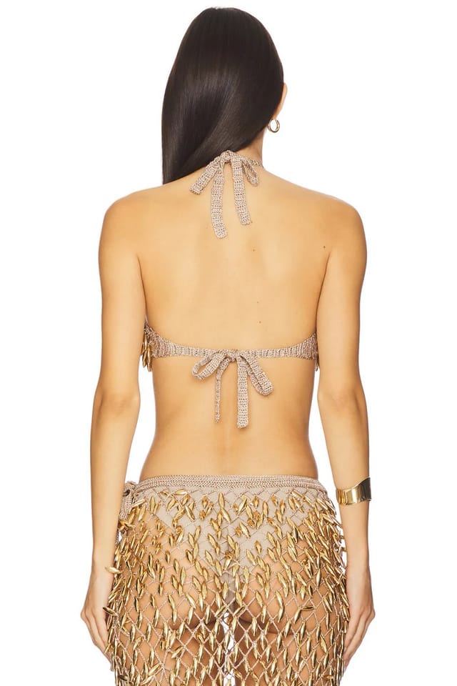 revolve Adora Hand Crochet Beaded Halter Top - 3