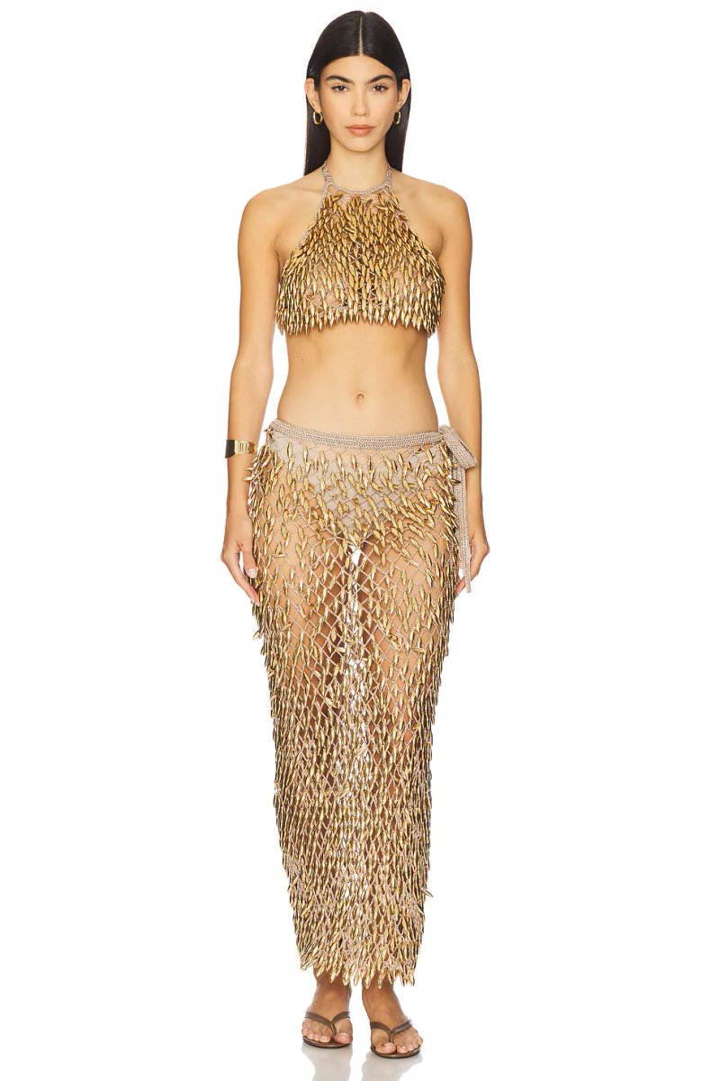 revolve Adora Hand Crochet Beaded Halter Top - 4