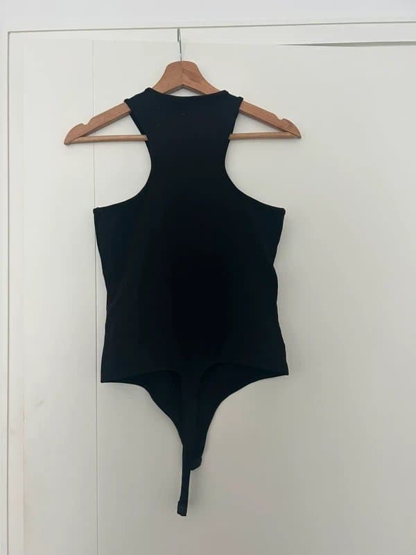 ASOS ASOS luxe racer front bodysuit in black