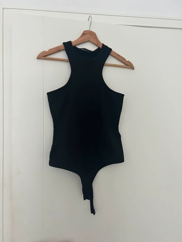 ASOS ASOS luxe racer front bodysuit in black - 2