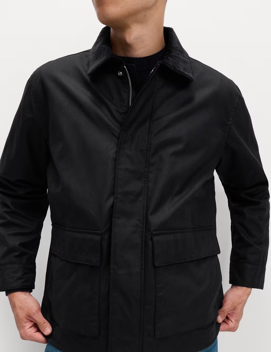 Marks & Spencer M&S Pure Cotton Wax Jacket Black - 3