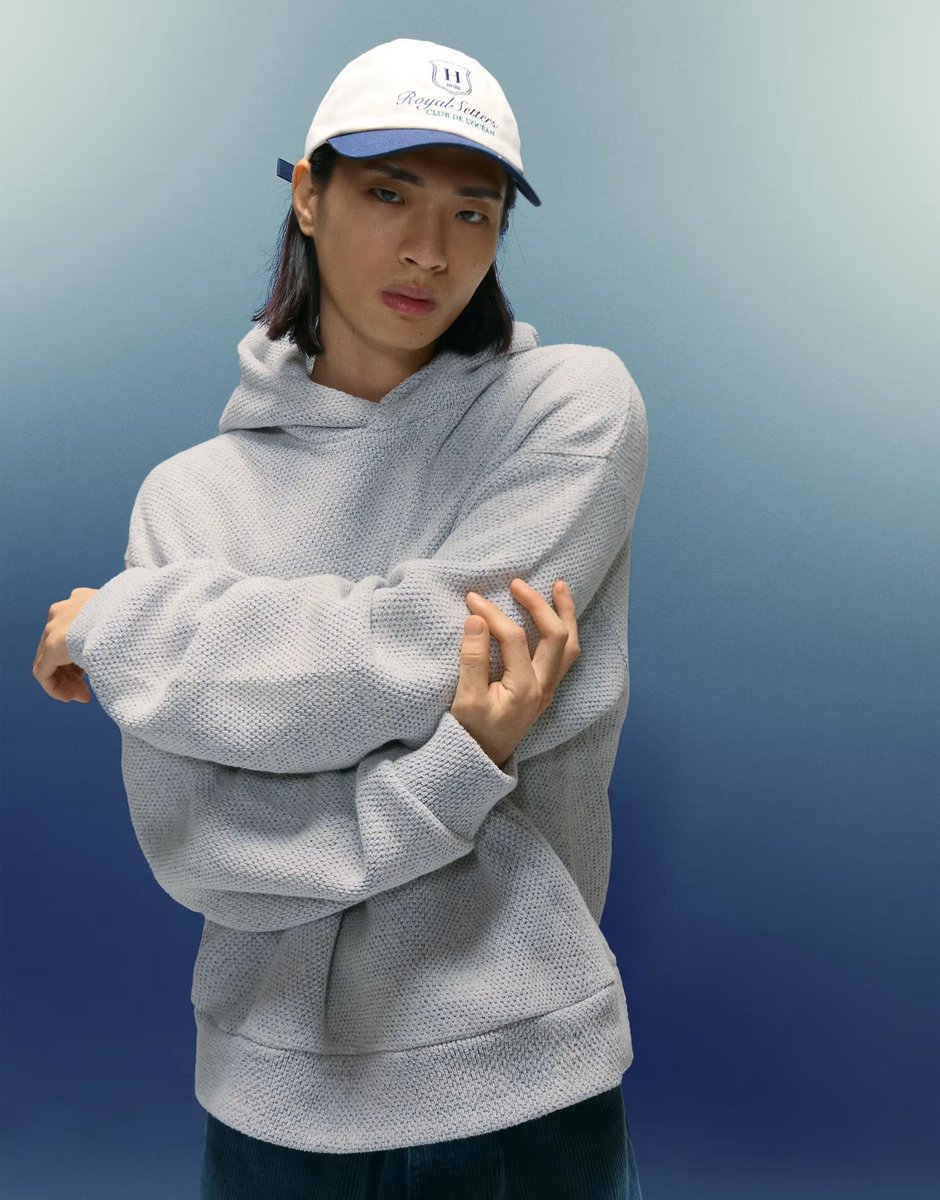 ASOS Bershka Boxy-fit printed hoodie in grey - 2