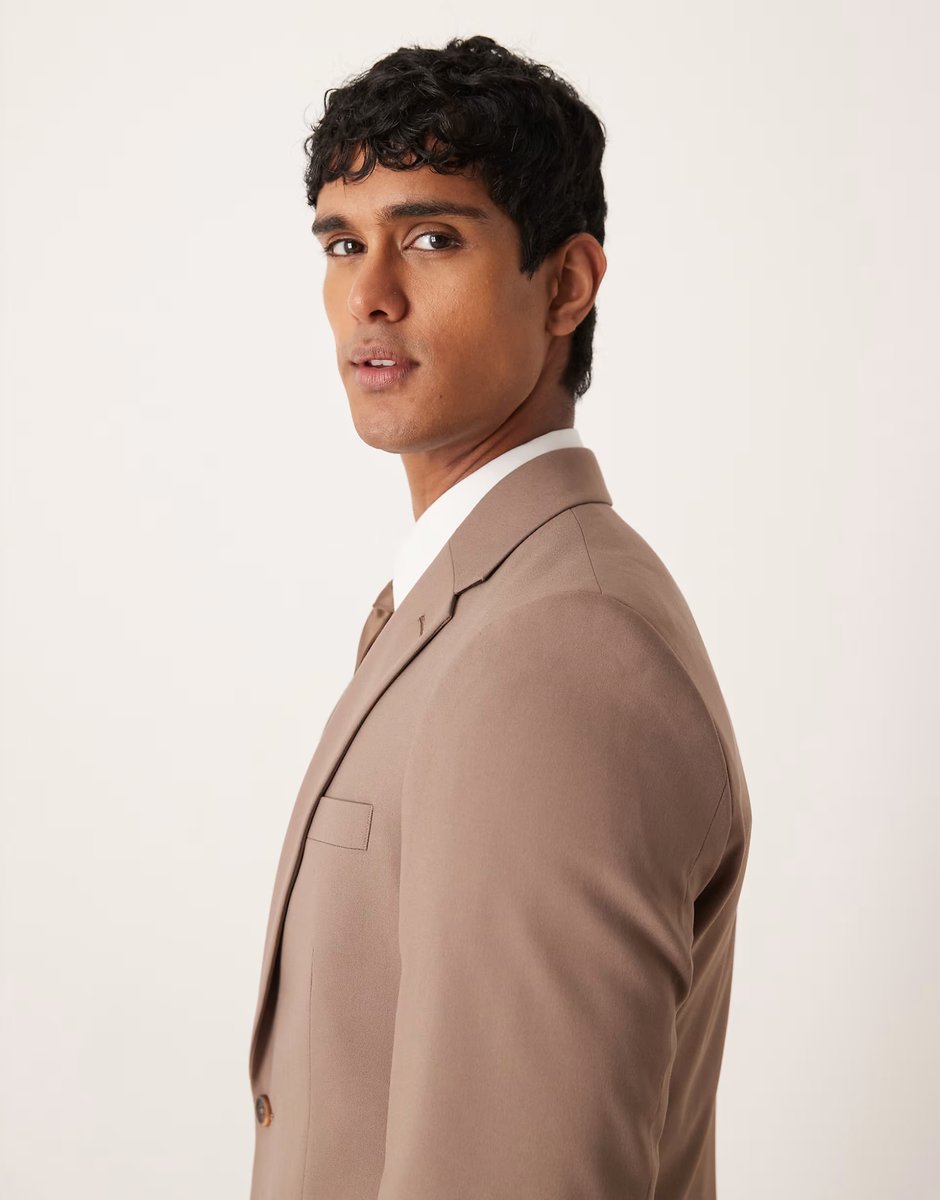 ASOS ASOS DESIGN skinny suit jacket in brown - 4