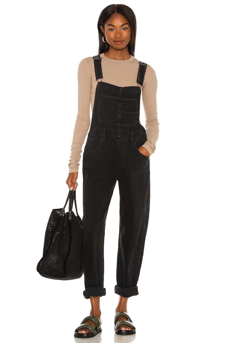 revolve Revolve Free People Ziggy Denim Overall in Mineral Black