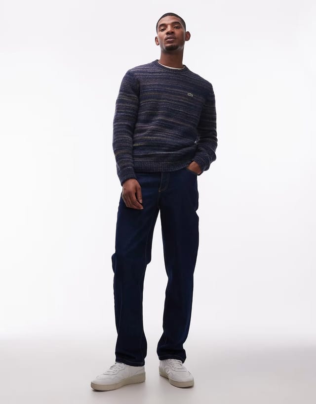 ASOS Lacoste stripe jumper in navy - 2