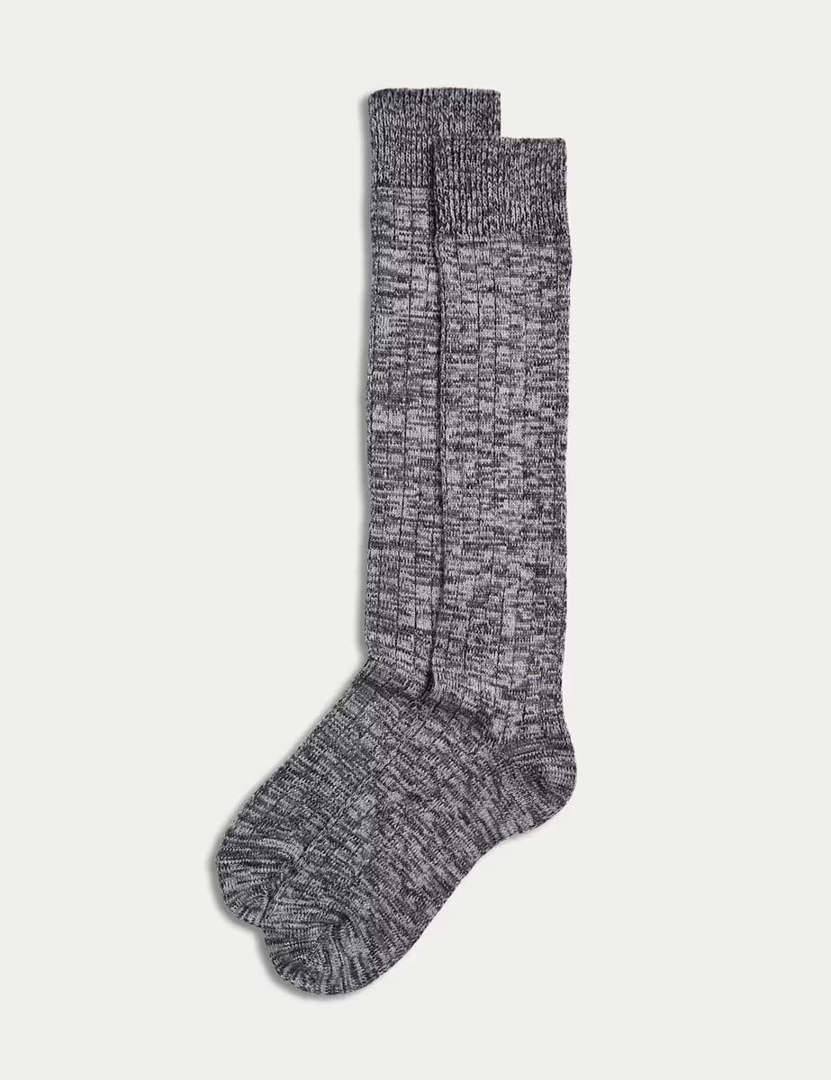 Marks & Spencer M&S 2 Pack Thermal Knee High Socks Charcoal Mix - 1