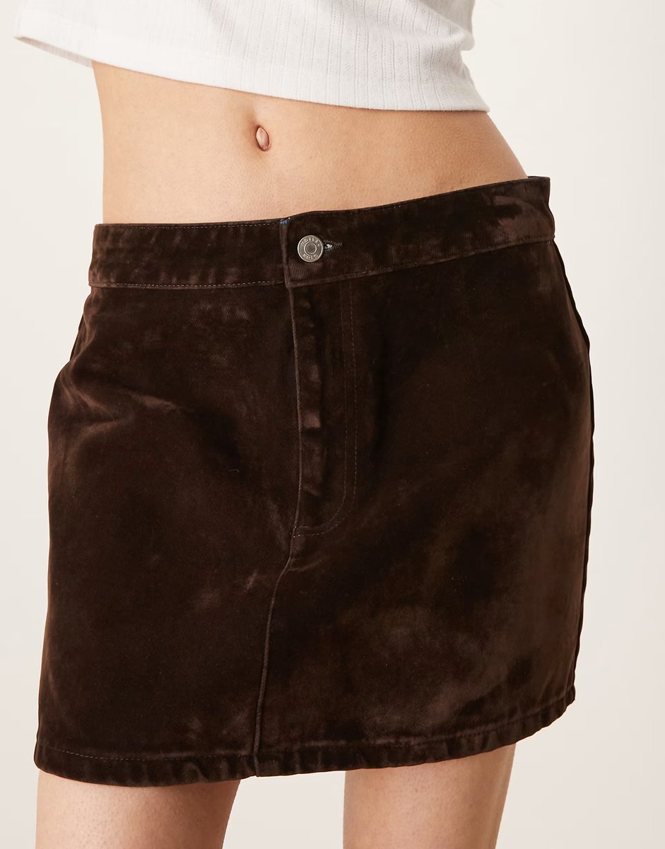 ASOS ASOS DESIGN flocked denim mini skirt - 4