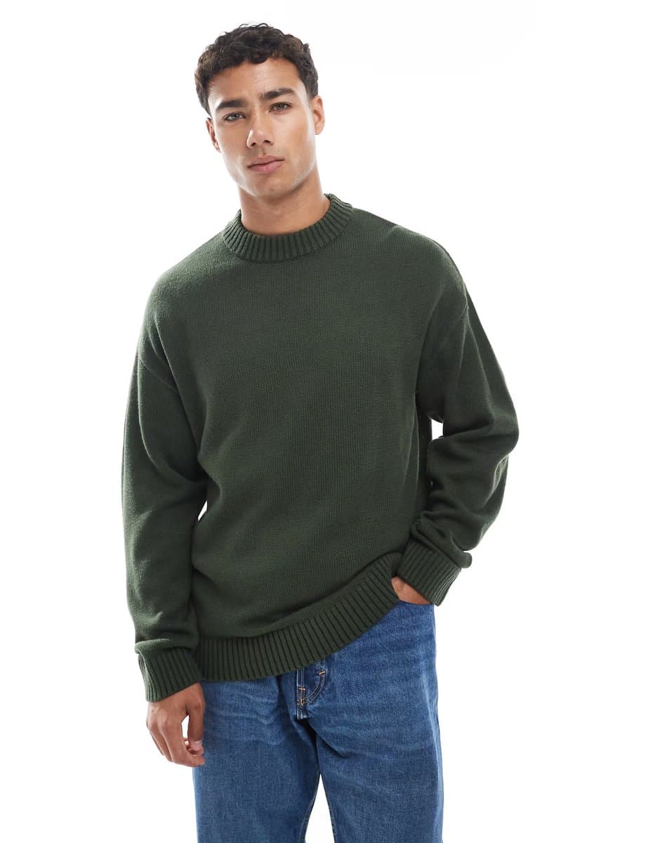 ASOS Jack & Jones oversize jumper in khaki