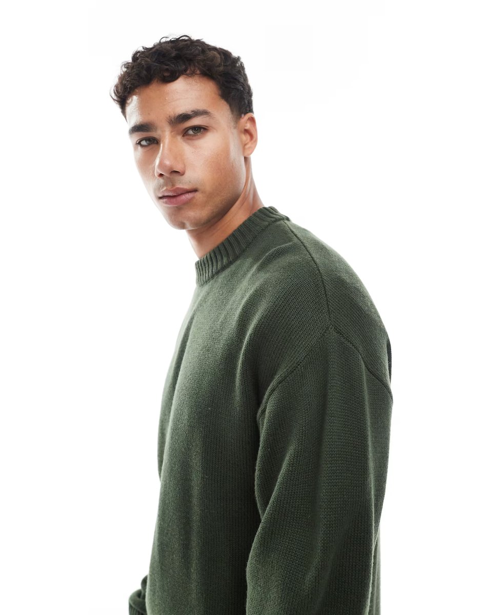 ASOS Jack & Jones oversize jumper in khaki - 2