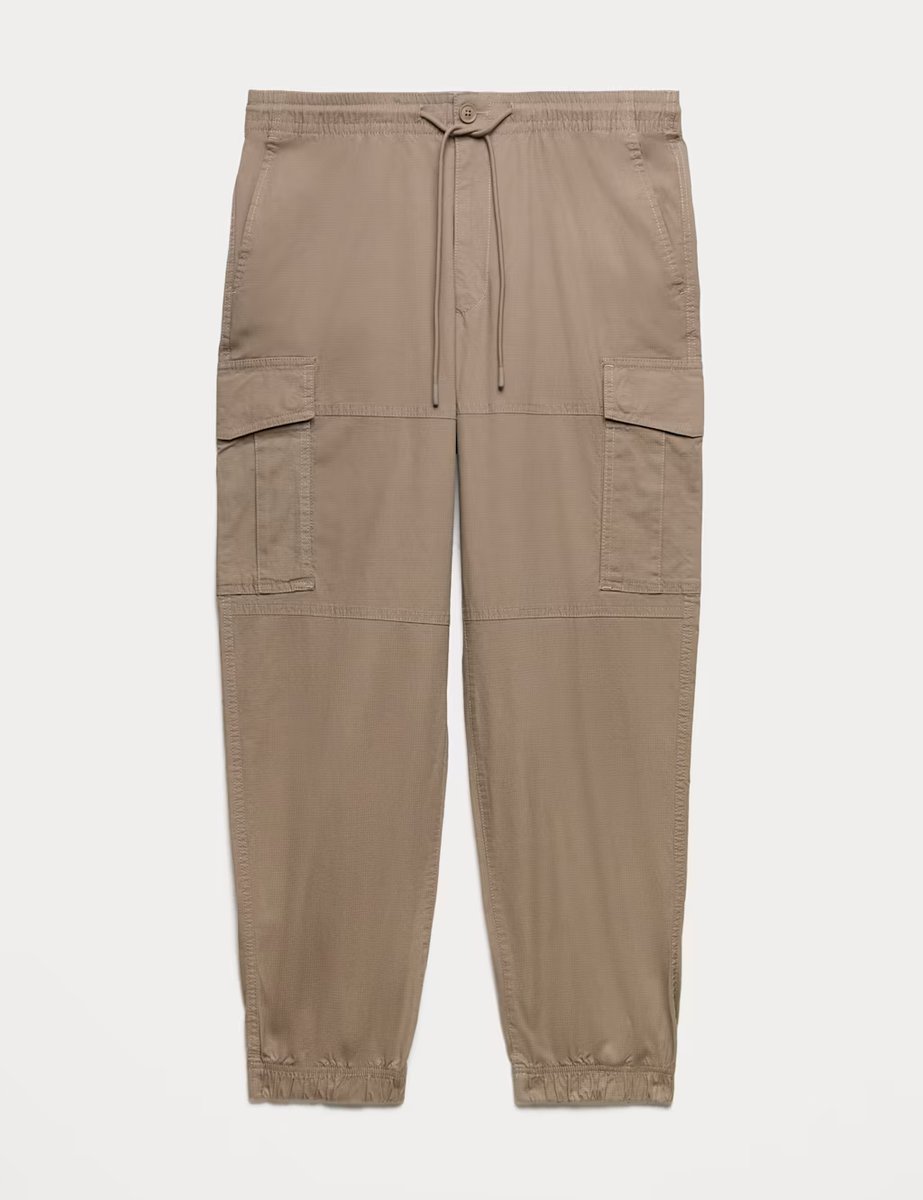 Marks & Spencer M&S Slim Fit Ripstop Cargo Trousers Mocha - 2