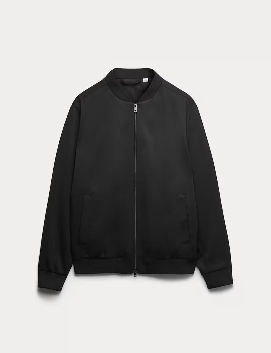 Marks & Spencer M&S Zip-Up Bomber Jacket Black