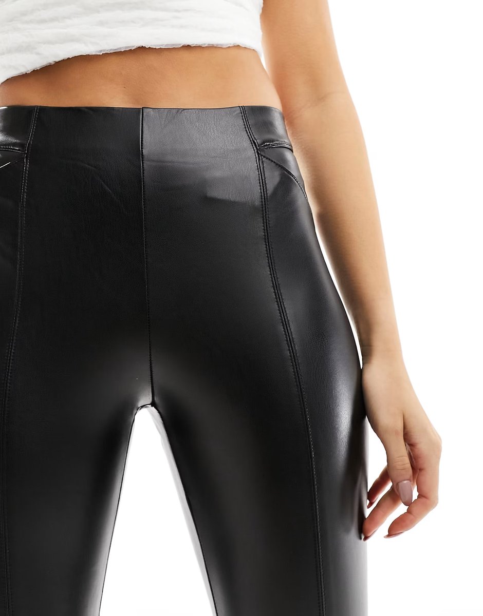 ASOS ONLY faux leather leggings in black  - 4