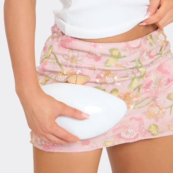 EGO EGO White Leela Shaped Clutch Bag