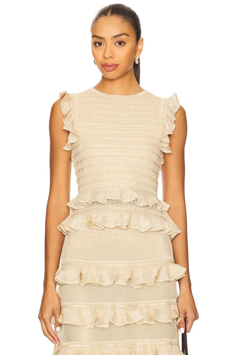 revolve Lace Frill Halter Top