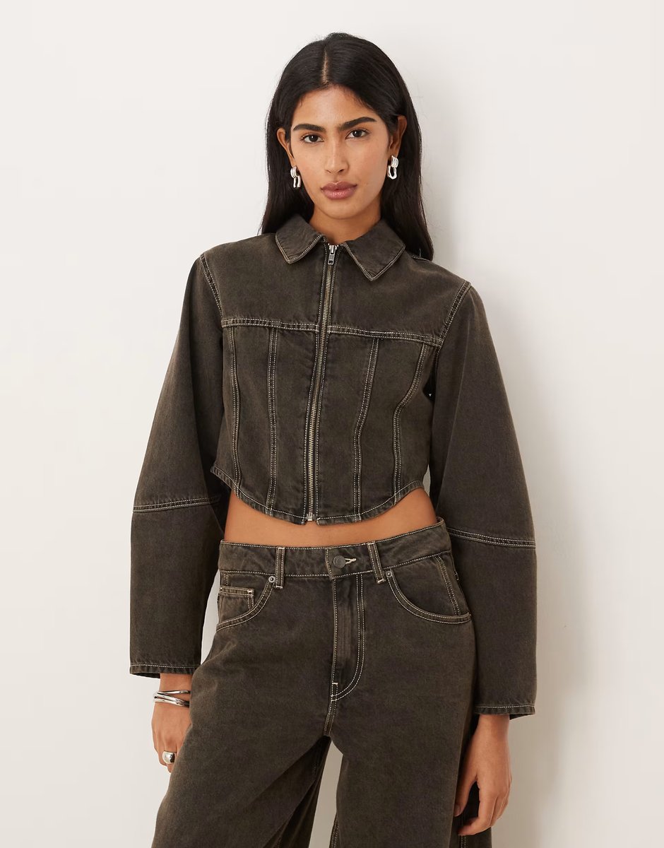 ASOS ASOS DESIGN denim in brown co-ord - 2