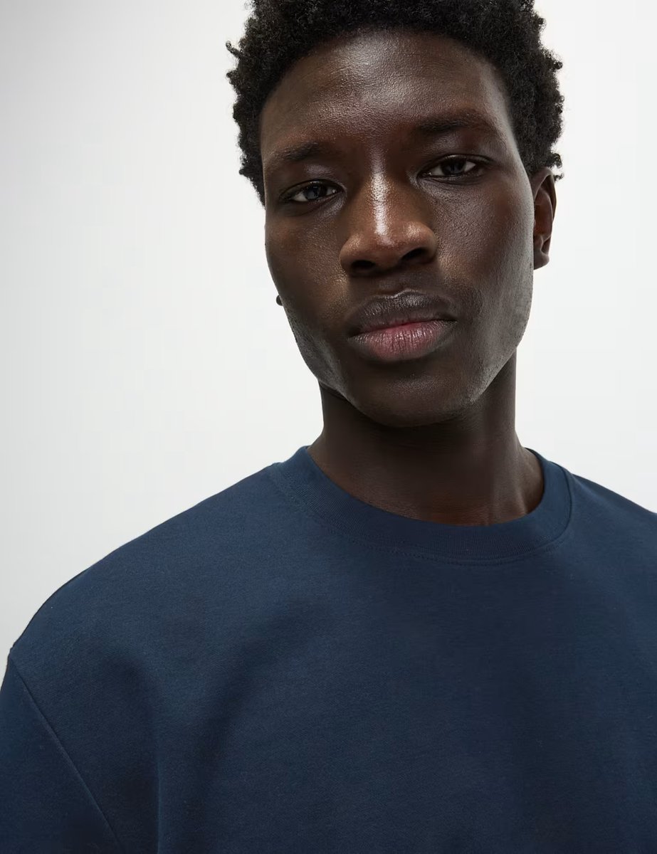 Marks & Spencer M&S Cotton Blend Ultimate Performance T-Shirt Dark Navy - 3