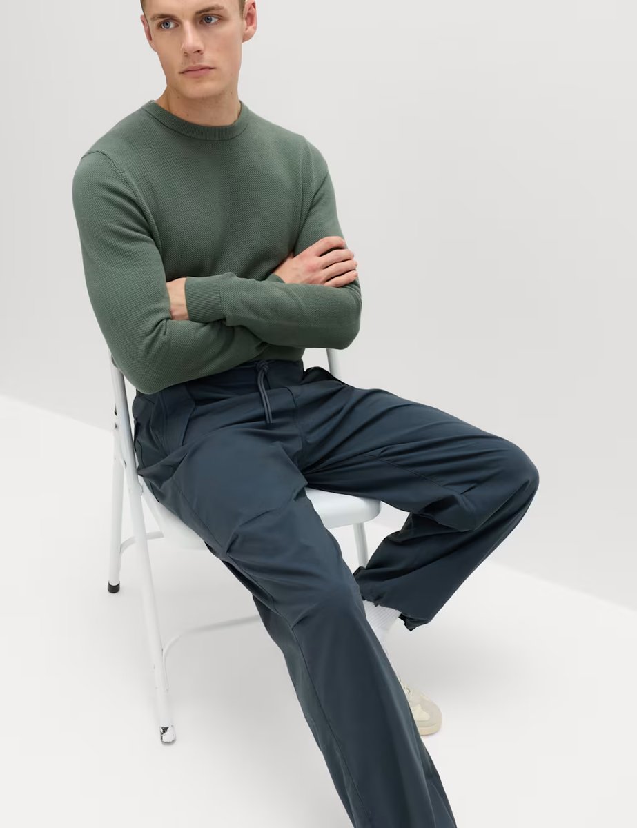 Marks & Spencer M&S Loose Fit Elasticated Waist Parachute Trousers Dark Slate - 2