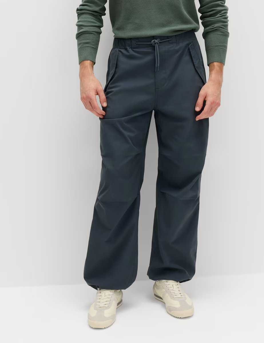 Marks & Spencer M&S Loose Fit Elasticated Waist Parachute Trousers Dark Slate - 3