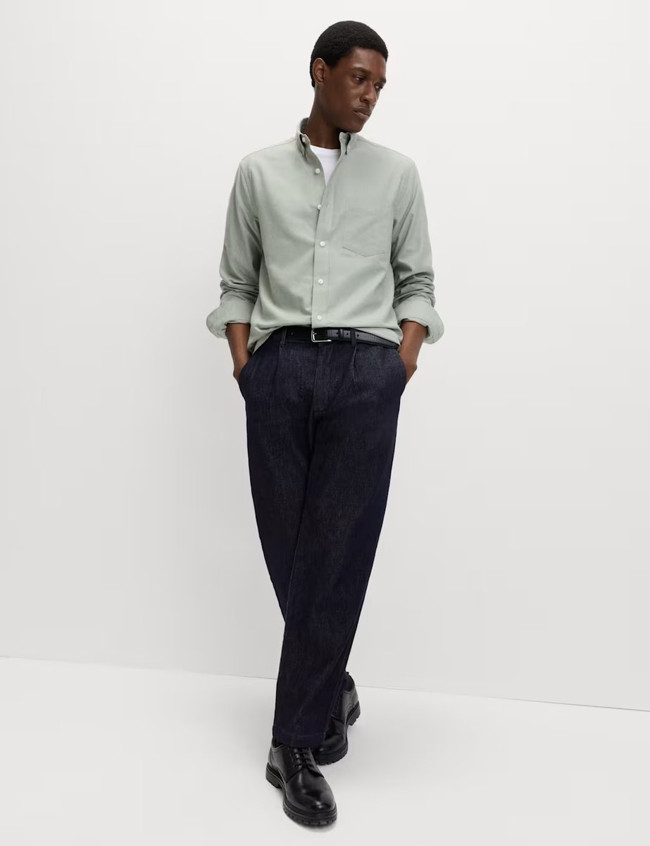 Marks & Spencer M&S Pure Cotton Ultimate Oxford Shirt Pistachio - 4