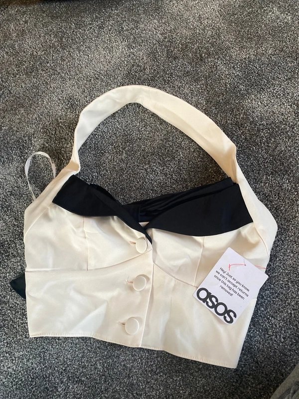 ASOS Asos luxe waistcoat with black bow size 6 - 3