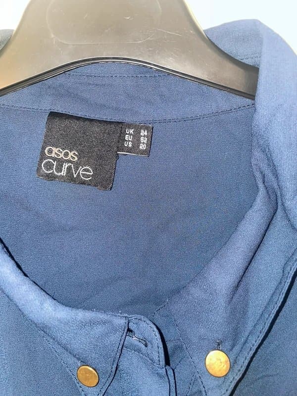 ASOS ASOS curve blouse. Navy chiffon.