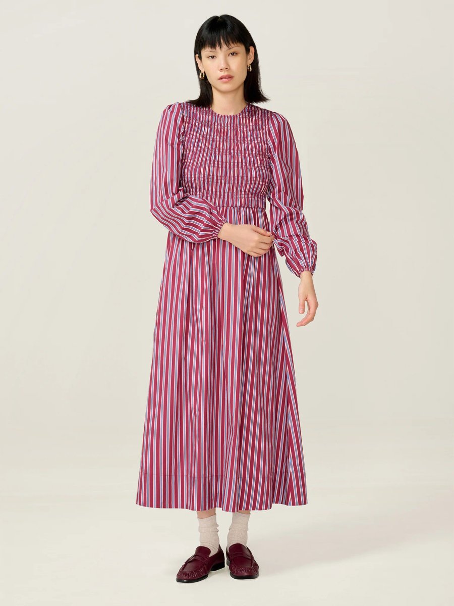 OMNES Saint Dress in Blue Stripe - 3