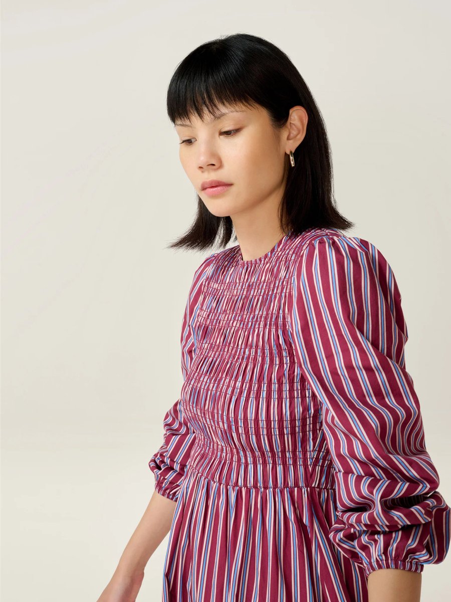 OMNES Saint Dress in Blue Stripe - 4