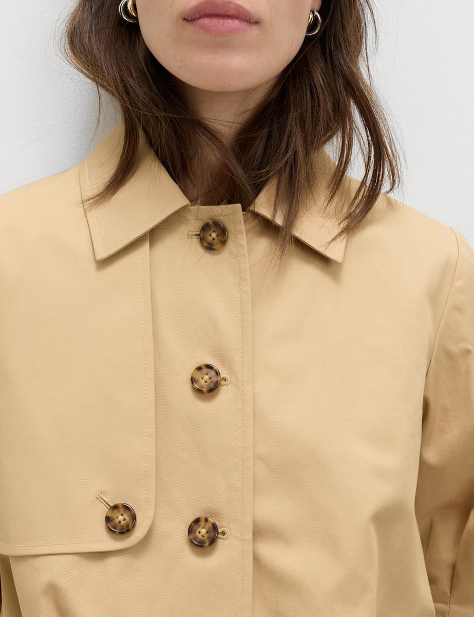 Marks & Spencer M&S Pure Cotton Balloon Sleeve Jacket Light Caramel - 3