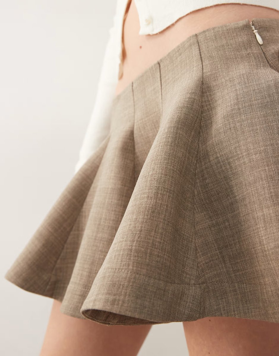 ASOS Monki structured mini skirt in mole - 3