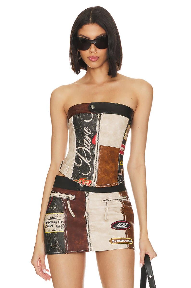 revolve Daytona Faux Leather Corset Top