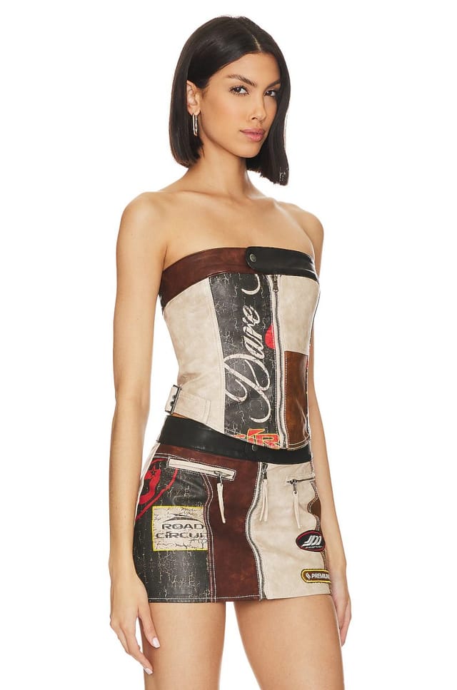 revolve Daytona Faux Leather Corset Top - 2