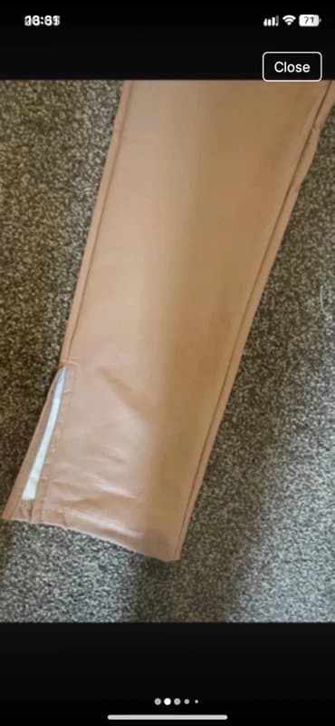 ASOS asos design beige faux leather leggings sz 14 l32 great condition