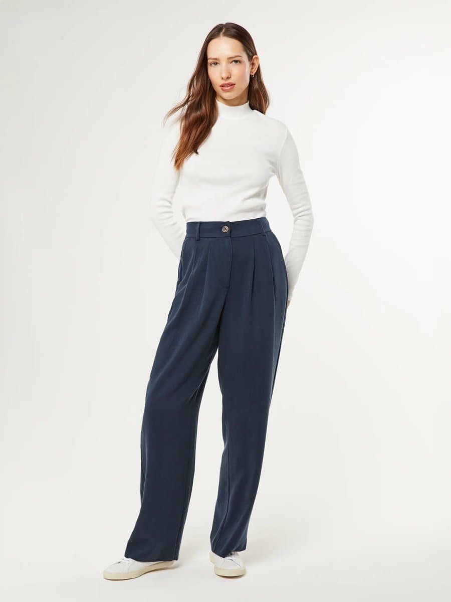 OMNES OMNES Navy Cinnamon Straight Leg Trousers